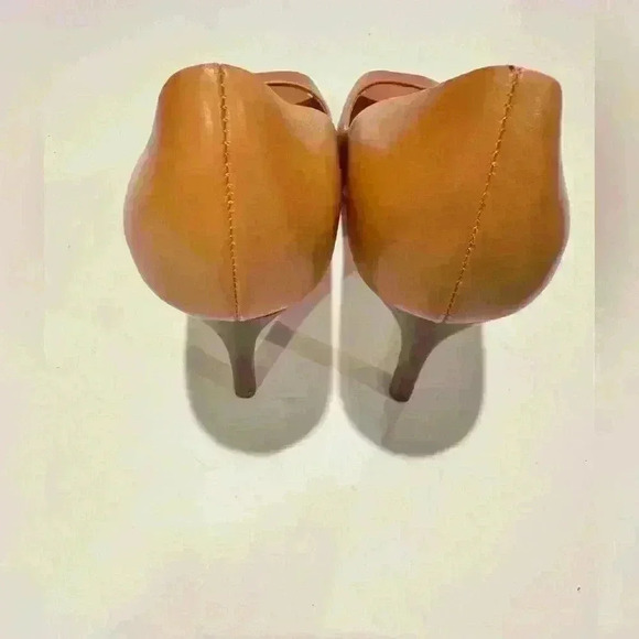 Ann Taylor Size 9M Light Orange Pumps 3.5" Stiletto Heels Peep Toes - Picture 6 of 7